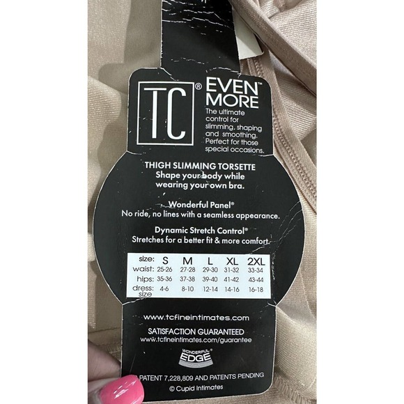 TC Fine Extra Firm Full Tummy Control Open-Bust Thigh Length Bodysuit M - Picture 12 of 16